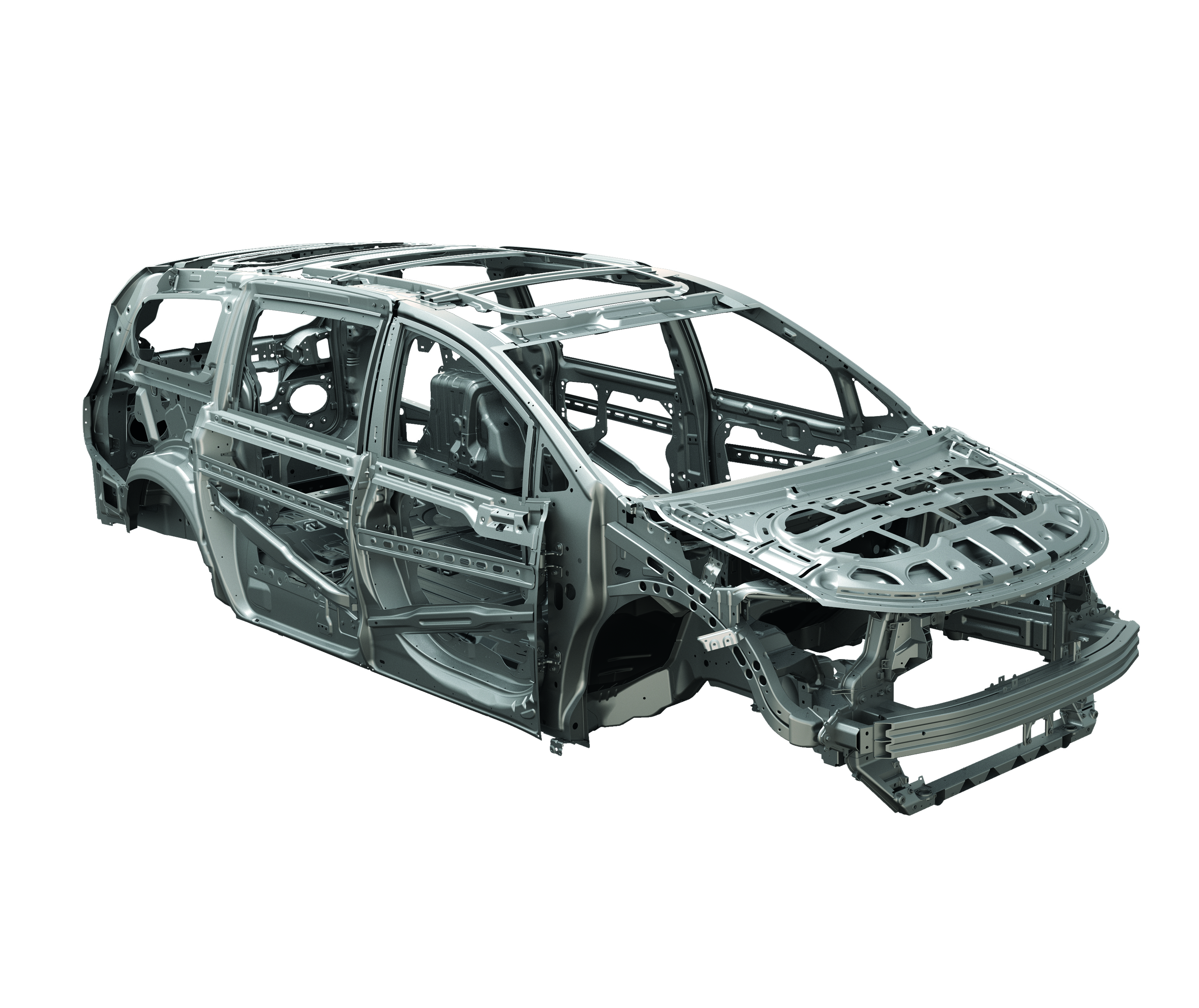 Higher-strength steels in the 2017 Chrysler Pacifica’s body structure account for most of its weight reduction.